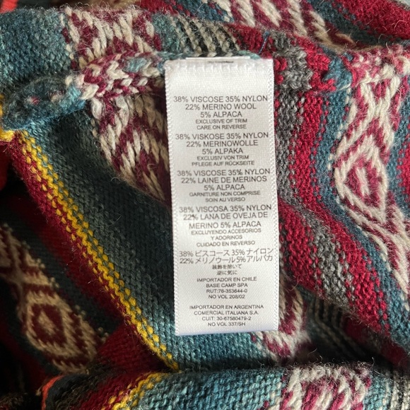 Sherpa Adventure Gear Geometric Long Sleeve Wool Alpaca Sweater Dress Medium - Picture 8 of 9